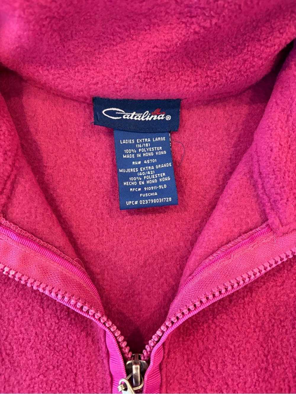 Catalina Fuchsia Pink Fleece Vest - Picture 3 of 6